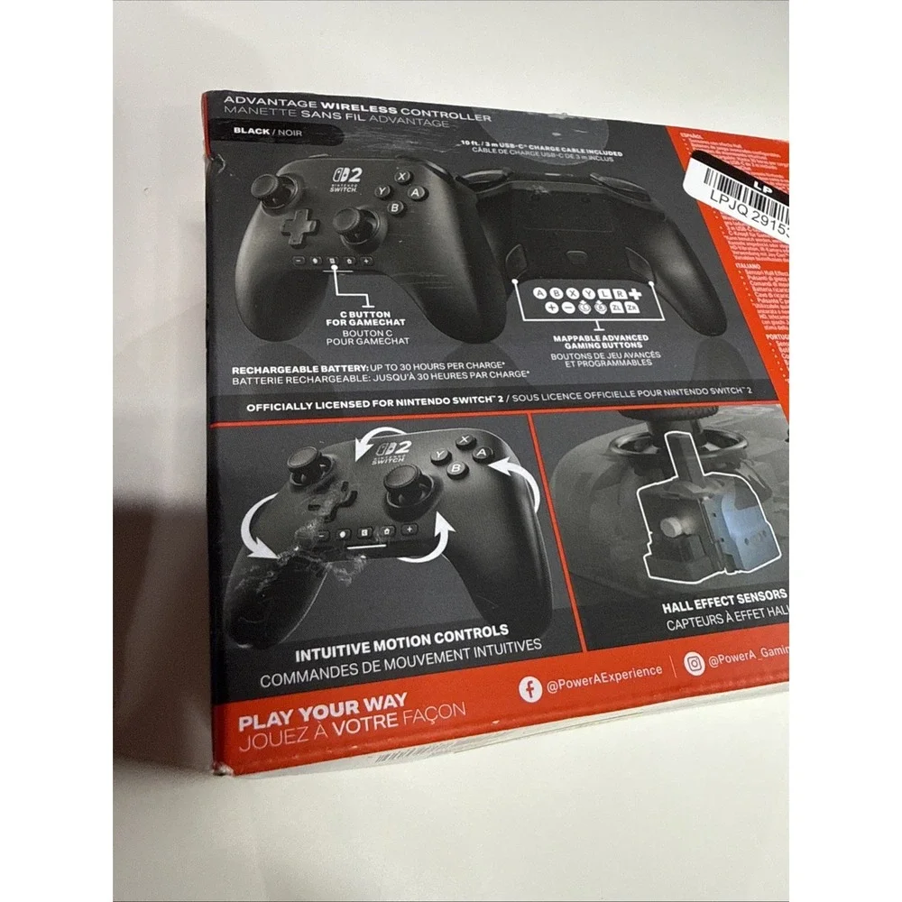 PowerA Advantage Wireless Black Controller for Nintendo Switch 2 Open Box